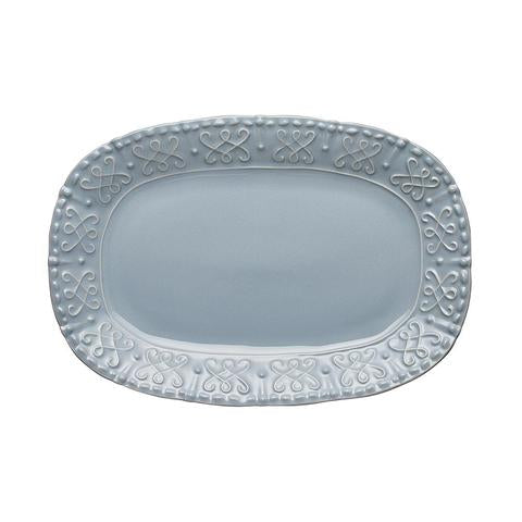 Historia Small Oval Platter Blue Cashmere