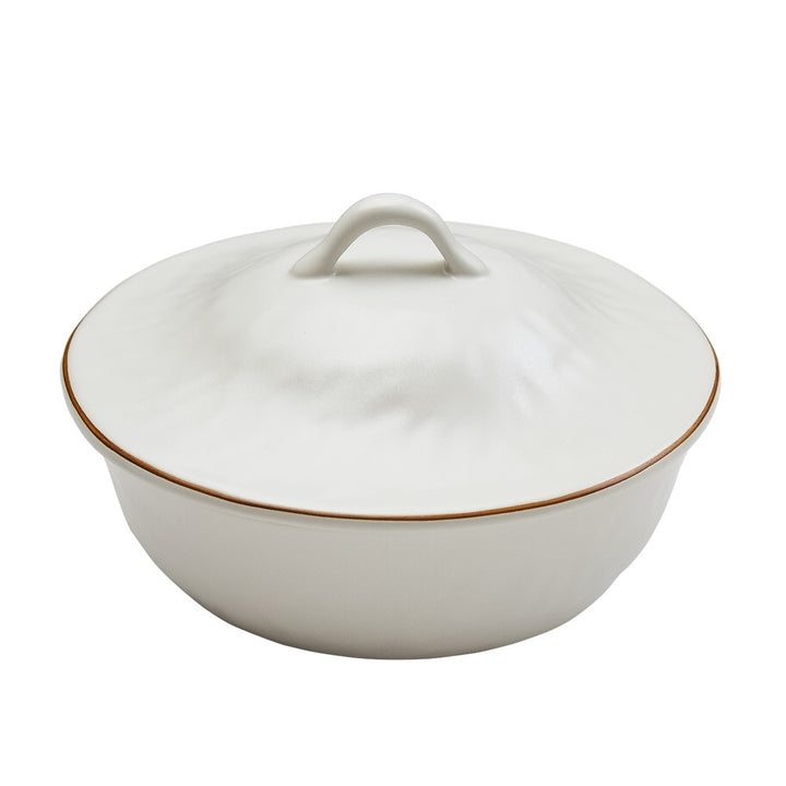 Cantaria Round Covered Casserole Matte White