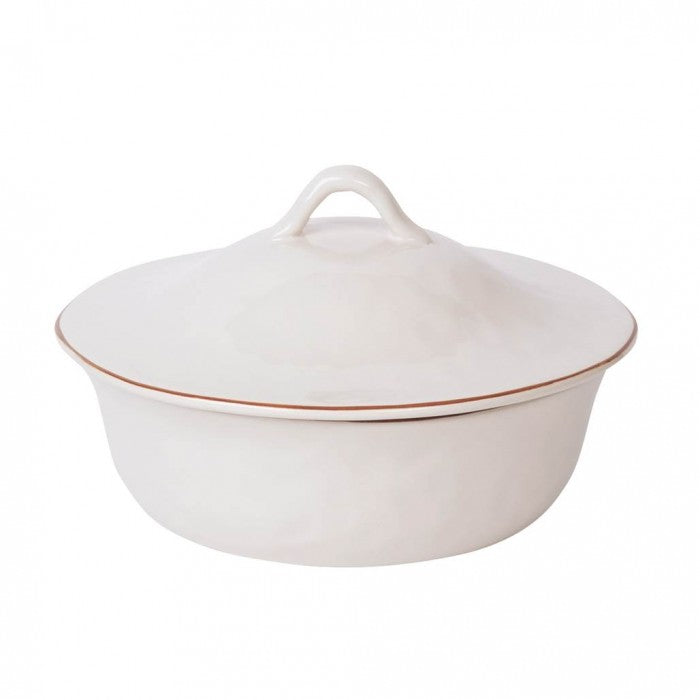 Cantaria Round Covered Casserole White