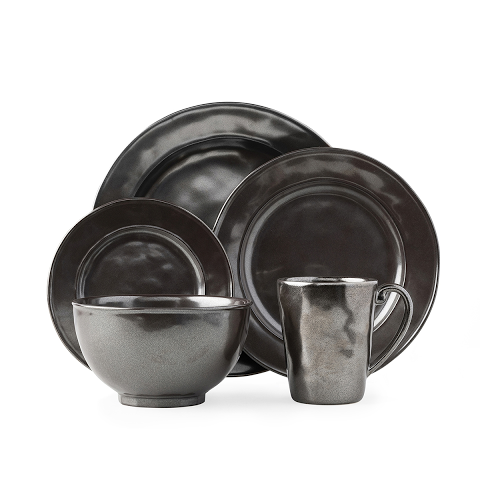 Pewter Stoneware 5pc Setting