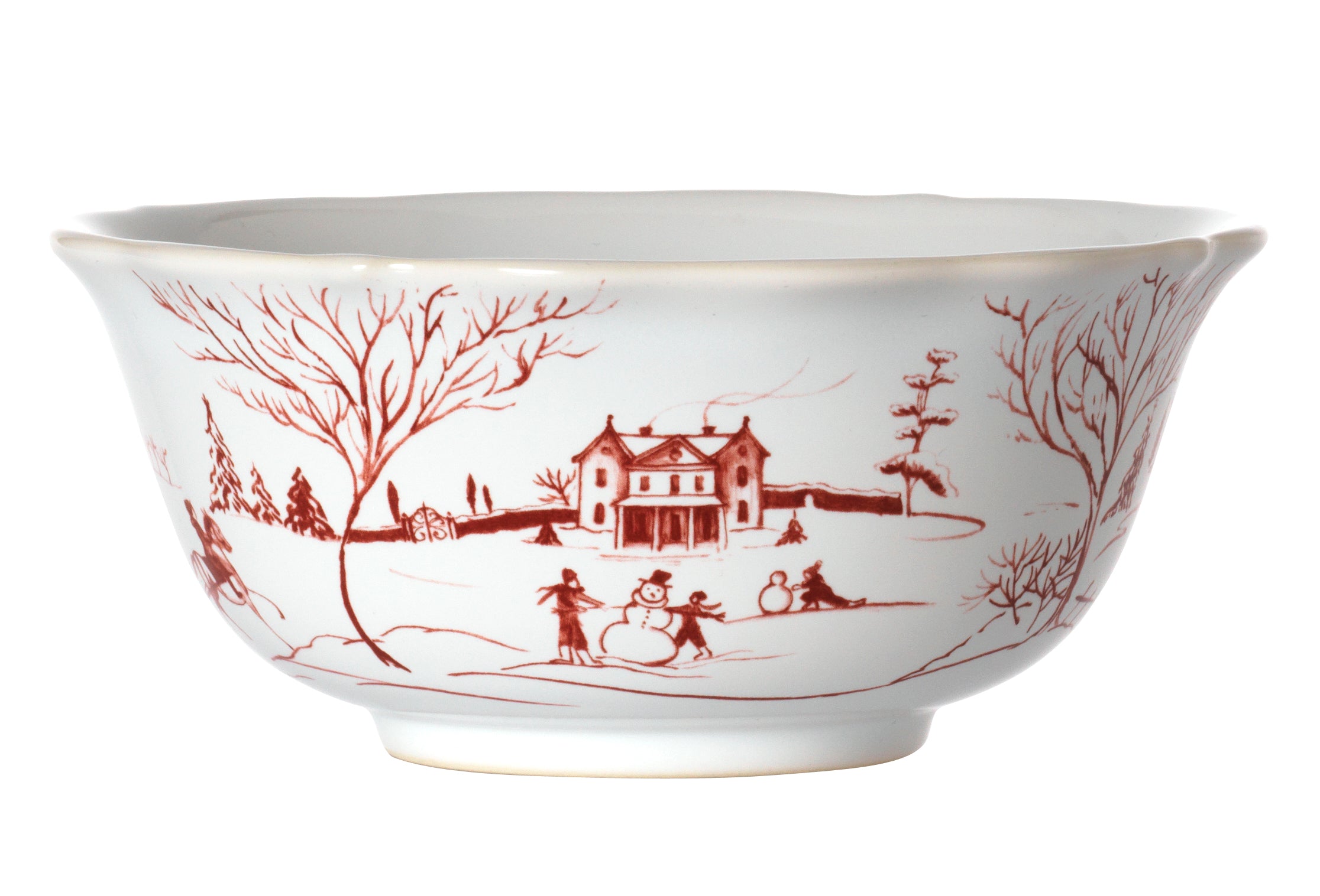 Country Estate Winter Frolic Ruby Cereal/Ice Cream Bowl