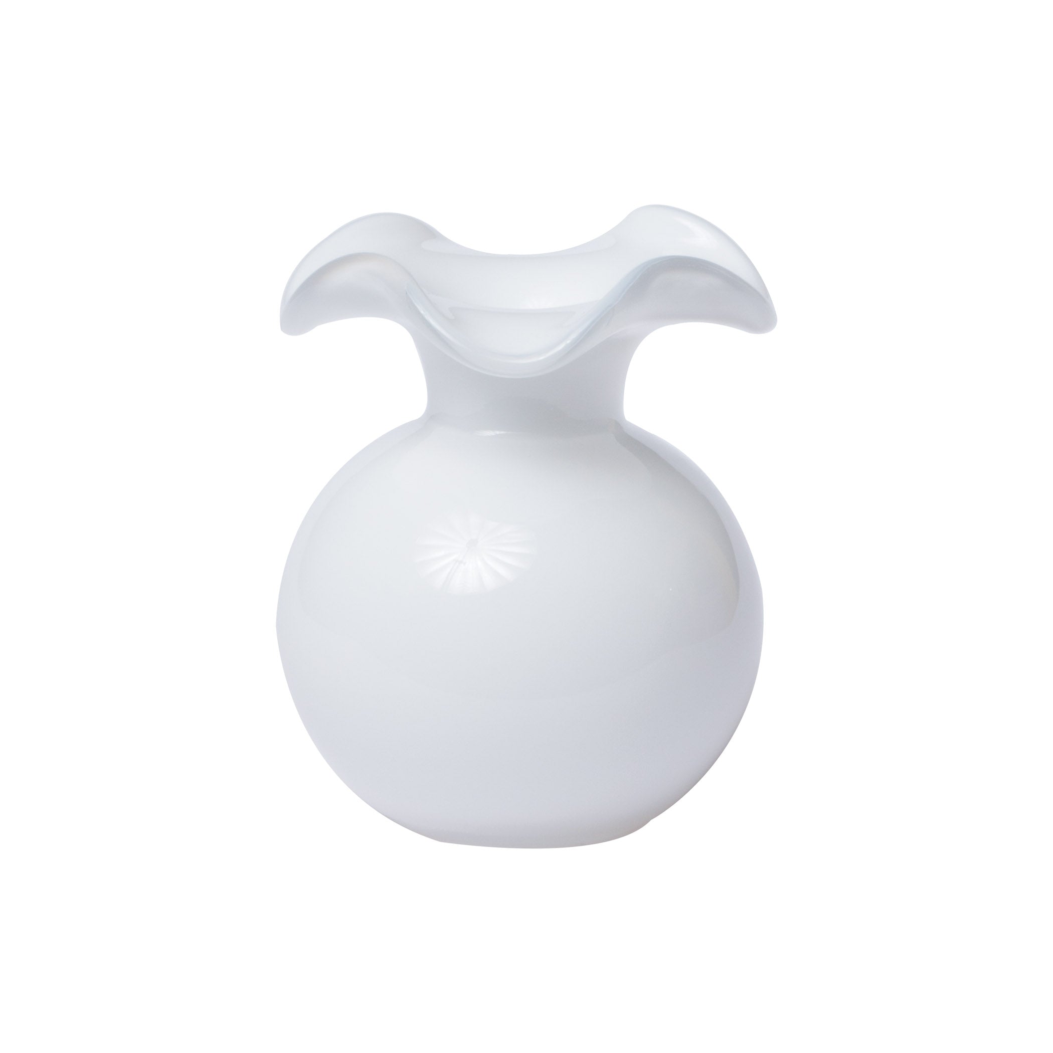 Hibiscus Glass White Bud Vase