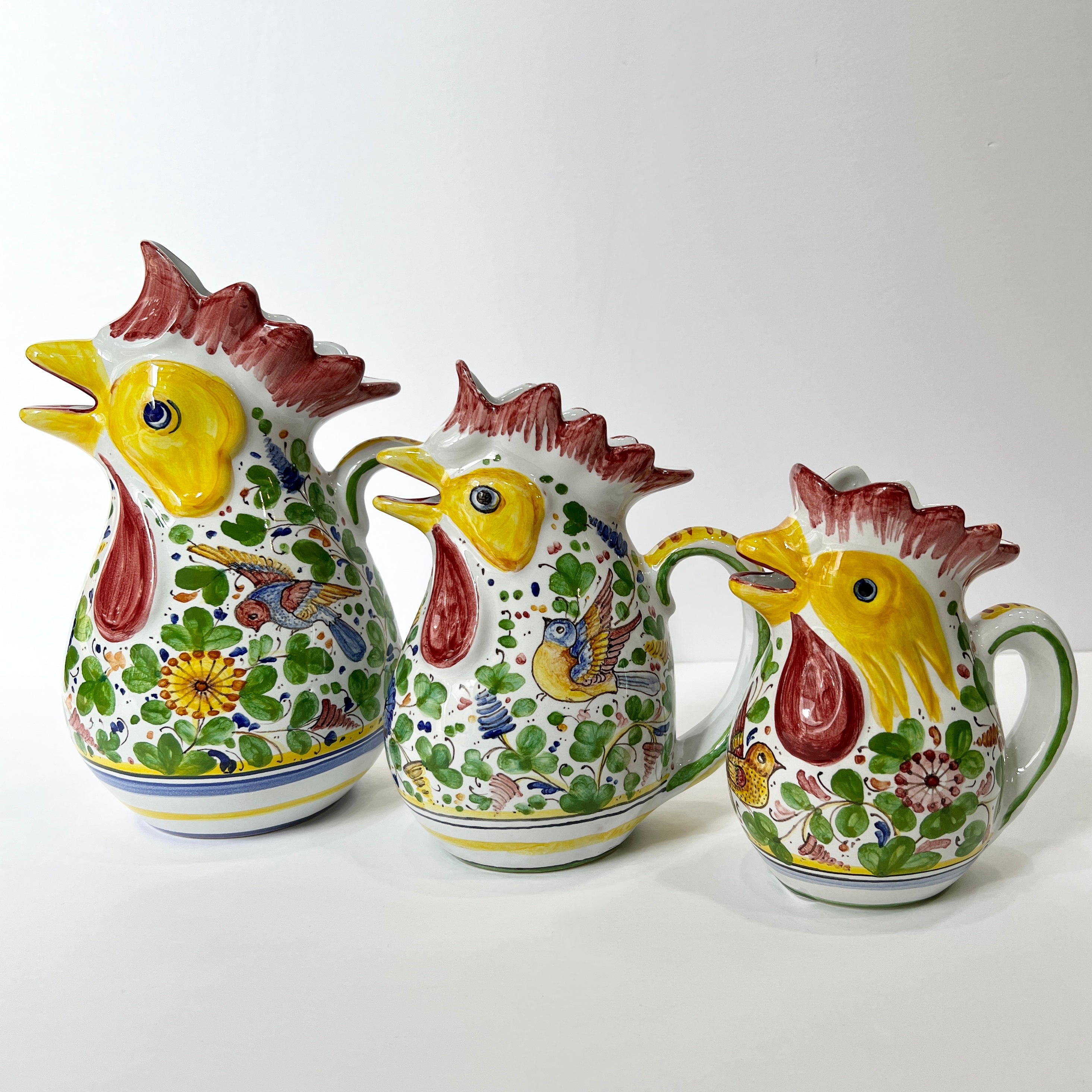 Rooster Pitchers - Italian Ceramics