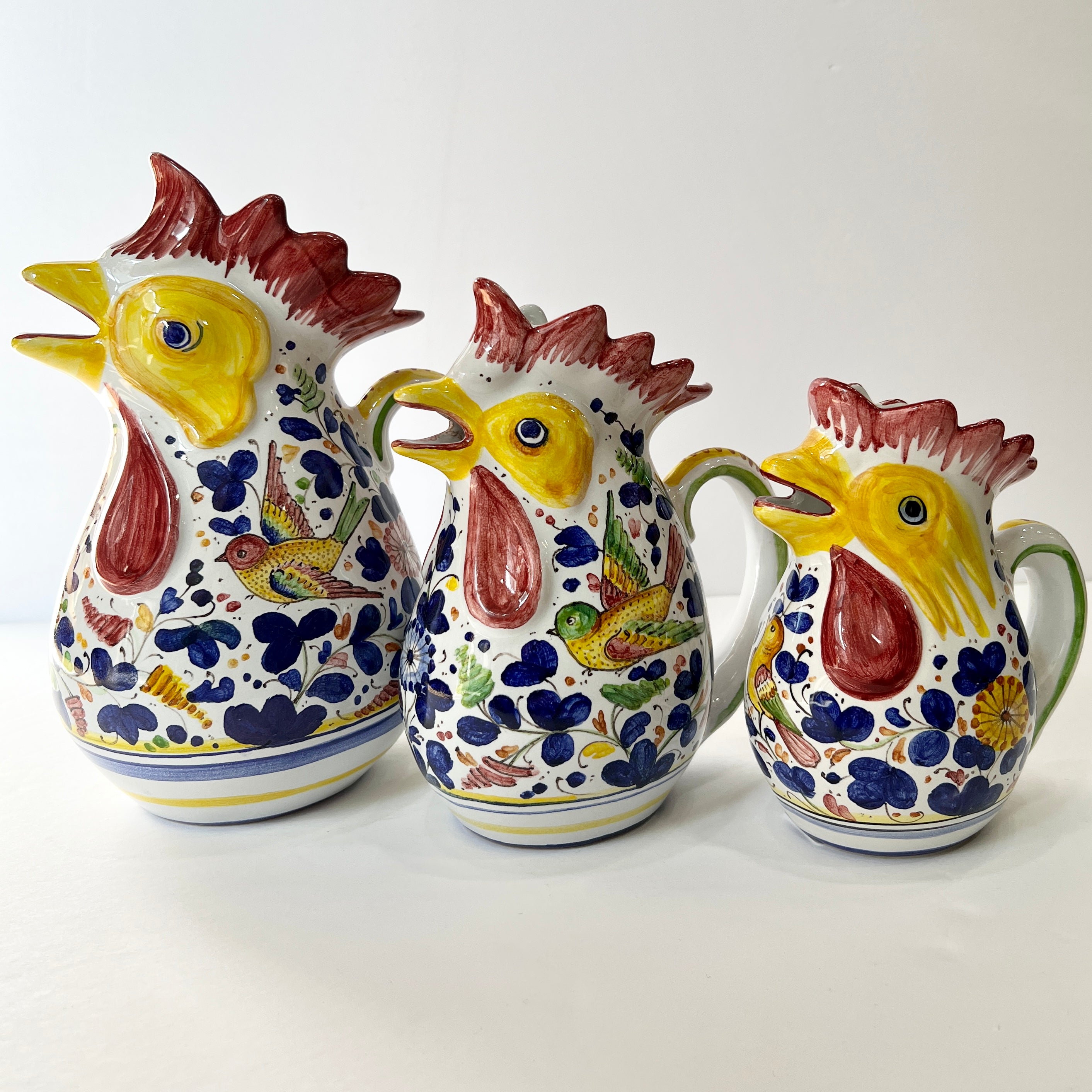 Rooster Pitchers - Italian Ceramics