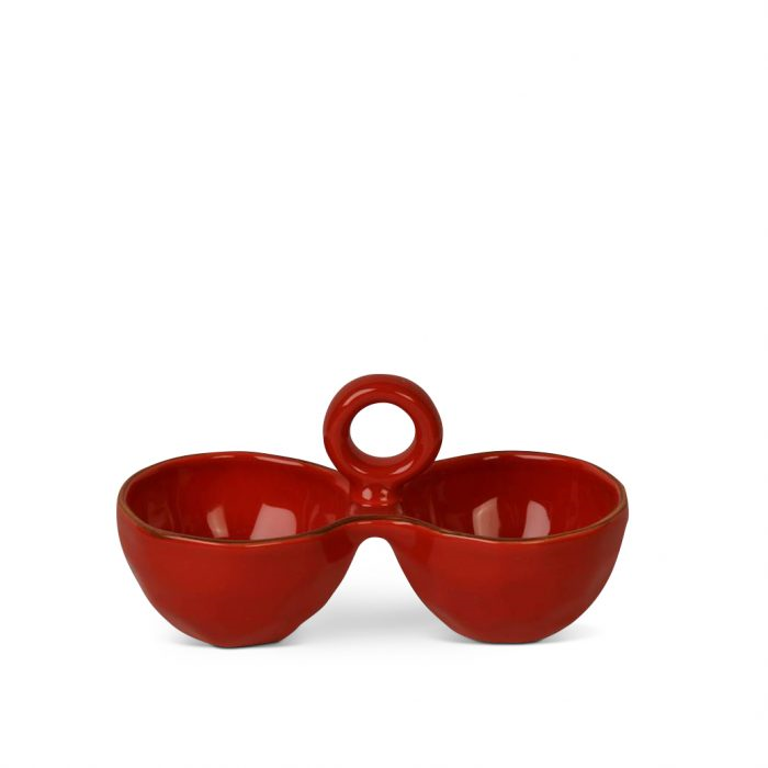 Cantaria Salt & Pepper Cellar Poppy Red