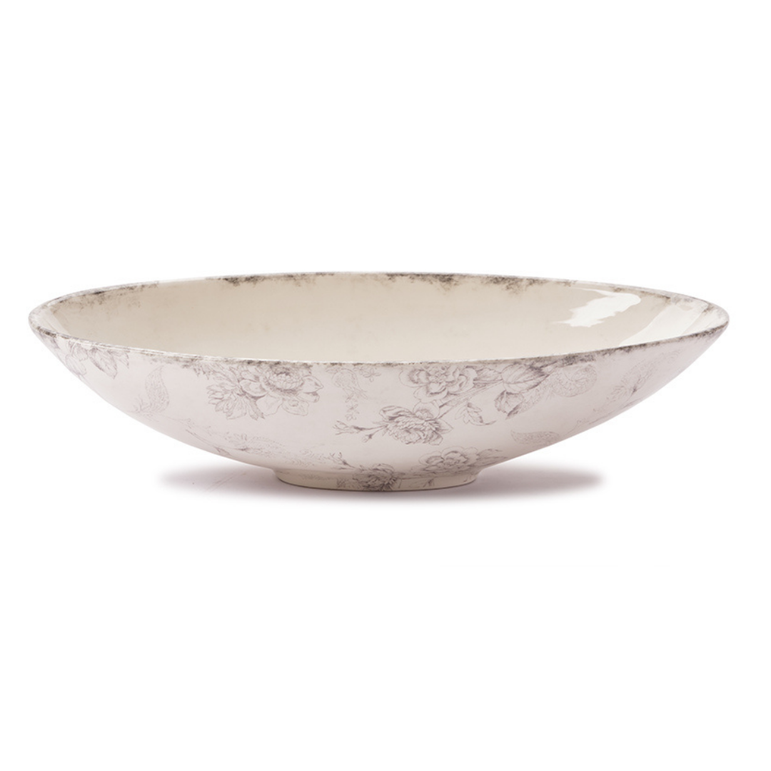 Giulietta Gray Oval Serving Bowl