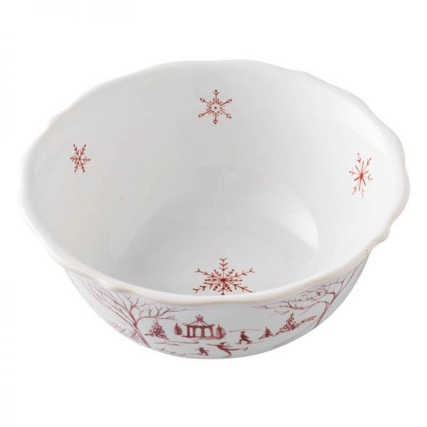 Country Estate Winter Frolic Ruby Cereal/Ice Cream Bowl