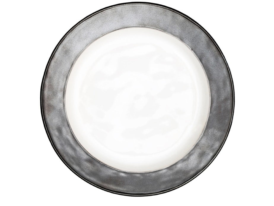 Emerson White/Pewter Dinner Plate