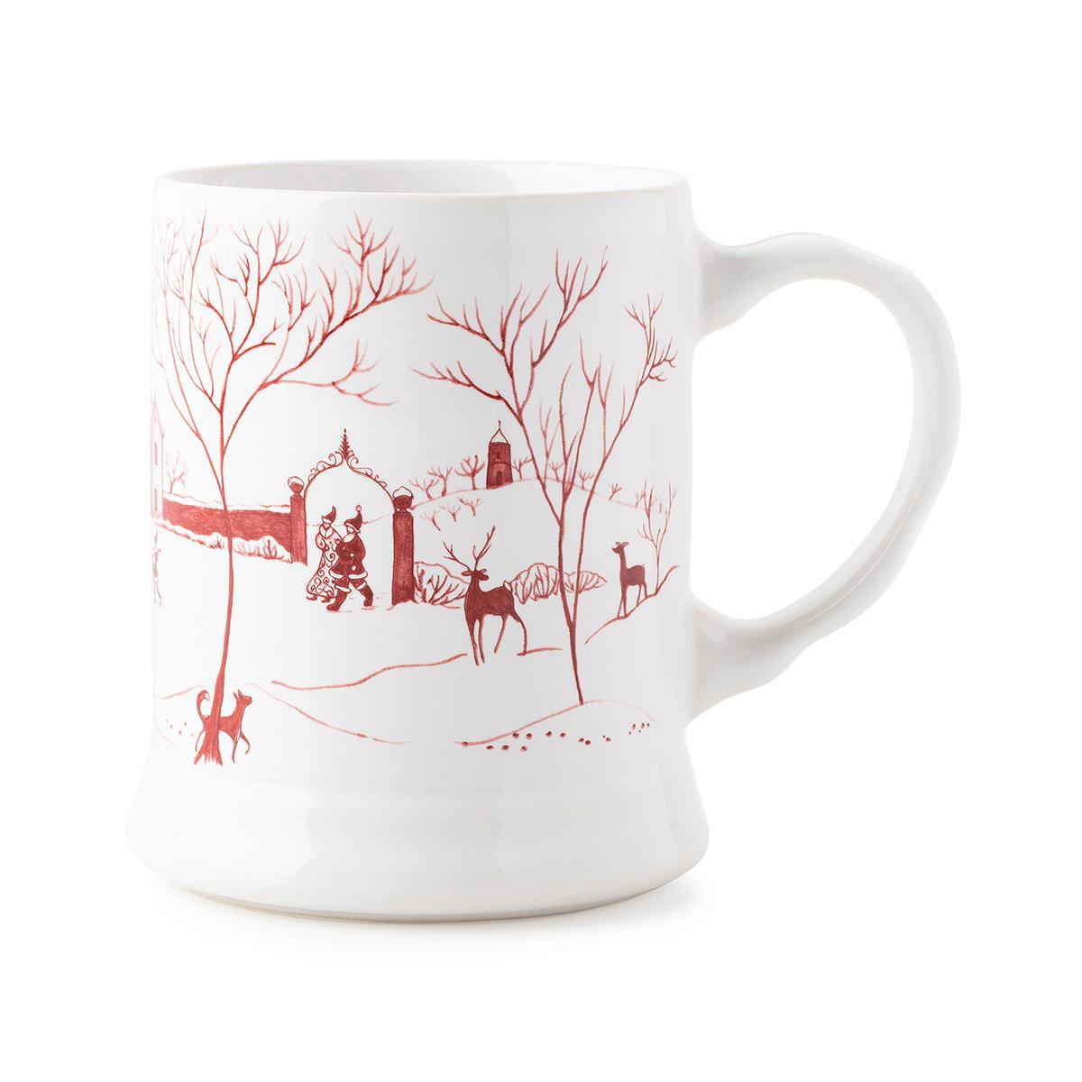 Country Estate Winter Frolic "Mr. & Mrs. Claus" Ruby Mug