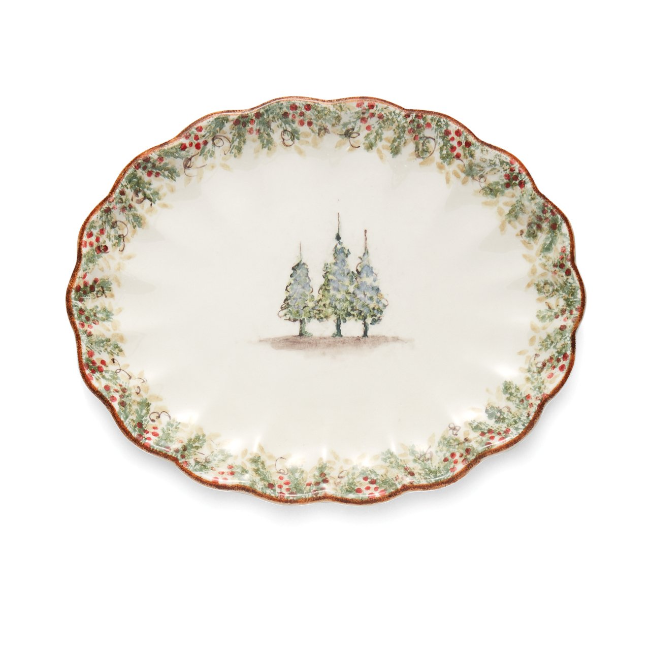 Natale Scalloped Oval Platter